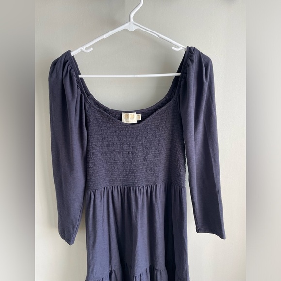 Nation LTD Noel Tiered Babydoll Mini Dress - Navy Blue - Size Medium - Picture 9 of 15